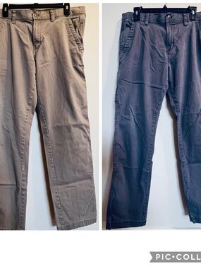 Lot of 2 Weatherproof Men's Commuter Utility Pants Gray and Tan 34x32
